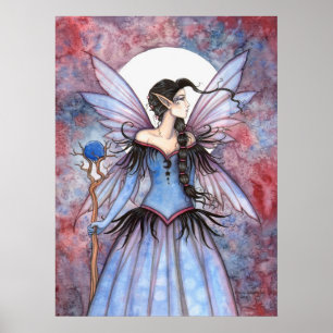 Poster Lune de la féerie mystique d'hiver de l'art fantas