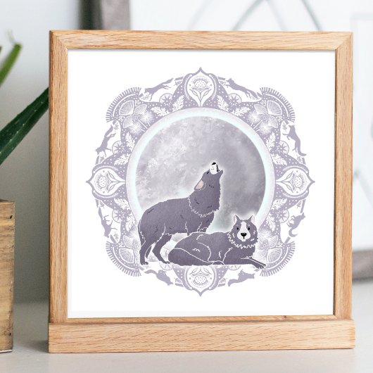 Poster Lune de loup complète | Illustration de la lune de