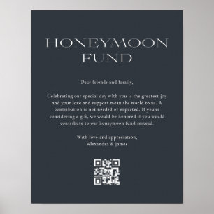 Poster Lune de miel minimaliste gris foncé Wishing well