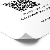Poster Lune de miel QR Code, minimaliste Mariage (Coin)