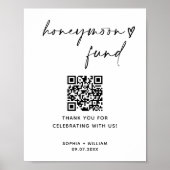 Poster Lune de miel QR Code, minimaliste Mariage (Devant)