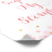 Poster Lune de parties scintillant S'il vous plaît signer (Coin)