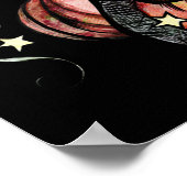 Poster Lune de patchs Citrouille de chat noir (Coin)