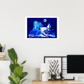 Poster Lune de sirène (Bureau à domicile)