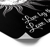Poster lune de soleil céleste noir blanc simple graphique (Coin)