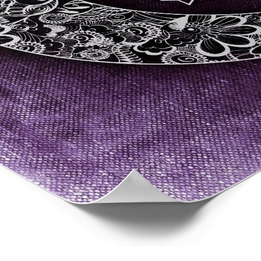 Poster Lune décorative et étoiles (Coin)