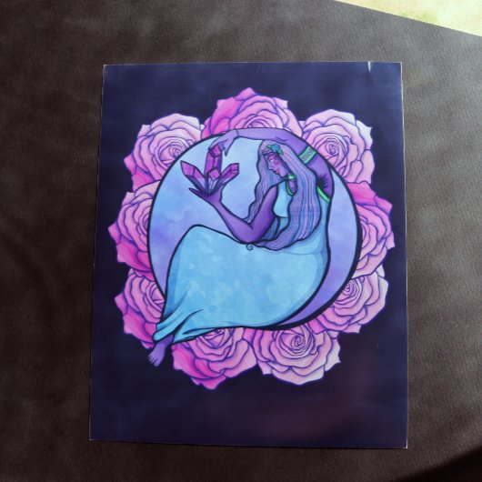 Poster Lune déesse Magick Crystal LuneArt pour enfant
