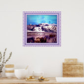 Poster Lune derrière Montains (Cuisine)