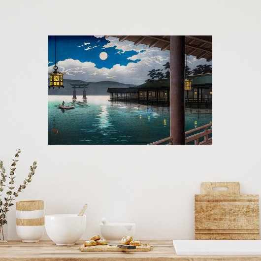 Poster Lune d'été à Miyajima par Tsuchiya Koitsu (Cuisine)