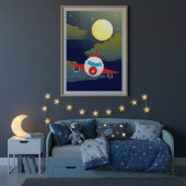 Poster Lune Et Avion