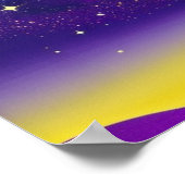 Poster Lune et ciel en violet (Coin)