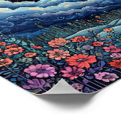 Poster Lune et ciel nocturne (Coin)