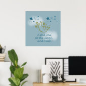 Poster Lune et dos (Bureau à domicile)