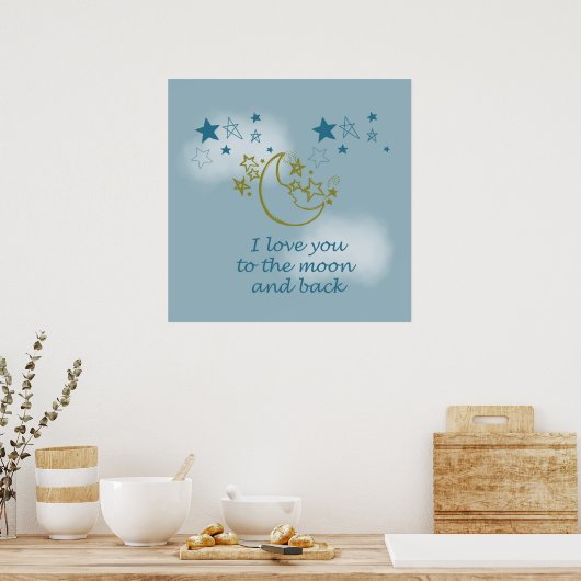 Poster Lune et dos (Cuisine)