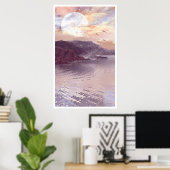 Poster Lune et eau 1 (Bureau à domicile)