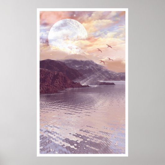 Poster Lune et eau 1 (Devant)