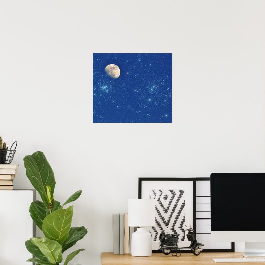 Poster Lune et étoiles (Bureau à domicile)