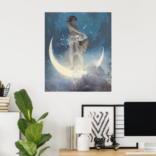 Poster Lune et étoiles (Bureau à domicile)