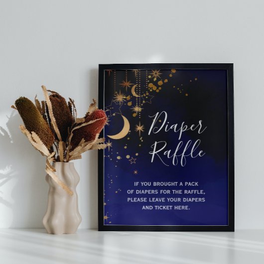 Poster Lune et étoiles Baby shower Déchets Signe de rouss