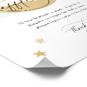 Poster Lune et Étoiles Barreau Signe rouge bleu rose or (Coin)