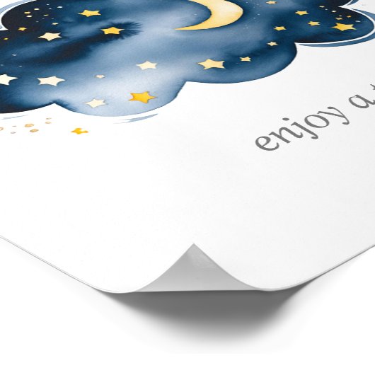 Poster Lune et étoiles Les bébés sont doux Profitez d'un  (Coin)