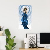 Poster Lune et étoiles Mucha redo (Bureau à domicile)