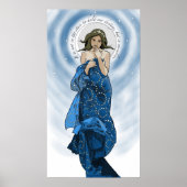 Poster Lune et étoiles Mucha redo (Devant)