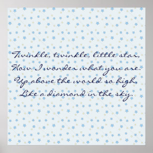 Poster Lune et étoiles (Twinkle Twinkle little Star)