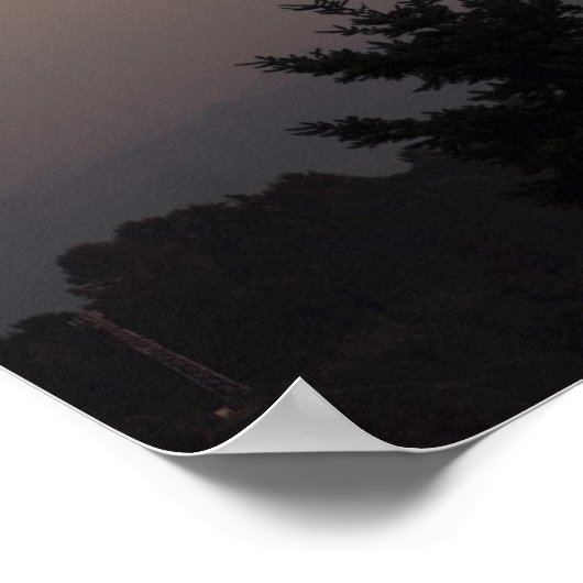 Poster Lune et Mont Ranier à (Coin)