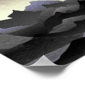 Poster Lune et montagnes fantaisistes Art abstrait (Coin)