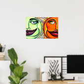 Poster Lune et soleil (Bureau à domicile)