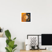 Poster Lune et Soleil, ésotérique, Ventilateur boho en as (Bureau à domicile)