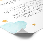 Poster Lune & Étoiles bleu Quelle taille a le ventre de m (Coin)