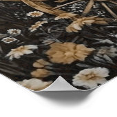 Poster Lune Fleur foncée Jardin Forêt de minuit (Coin)