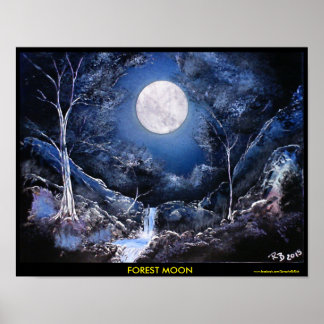 Poster Lune forestière