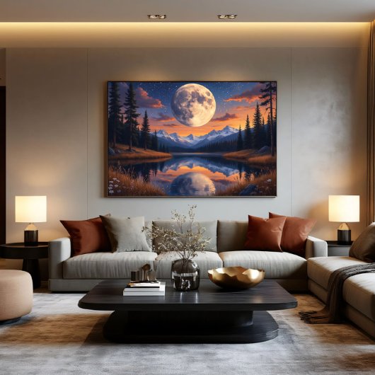Poster Lune géante : Réflexions nocturnes