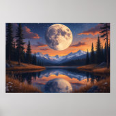 Poster Lune géante : Réflexions nocturnes (Devant)