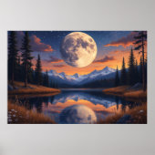 Poster Lune géante : Réflexions nocturnes (Devant)
