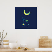 Poster Lune lunaire et étoiles (Cuisine)