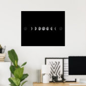Poster Lune lunaire Phases céleste (Bureau à domicile)