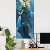 Poster Lune par Alphonse Mucha (Bureau à domicile)