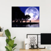Poster Lune romantique (Bureau à domicile)