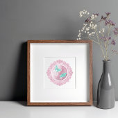 Poster Lune rose complète | Illustration de la lune d'avr