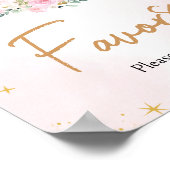 Poster Lune rose et étoiles Baby shower Faveurs (Coin)