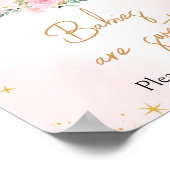 Poster Lune rose et étoiles Baby shower Les bébés sont do (Coin)