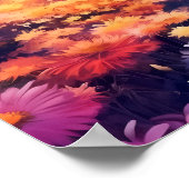 Poster Lune rose nuit ciel paysage floral | Ai (Coin)