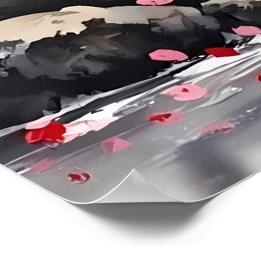 Poster Lune rose sur la pagode (Coin)