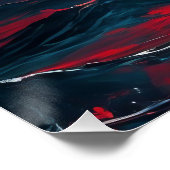 Poster Lune rouge au-dessus de l'océan foncé Imaginaire s (Coin)