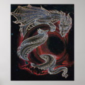 Poster Lune rouge dragon blanc (Devant)