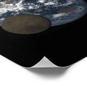 Poster Lune se déplaçant devant la terre image DSCOVR (Coin)